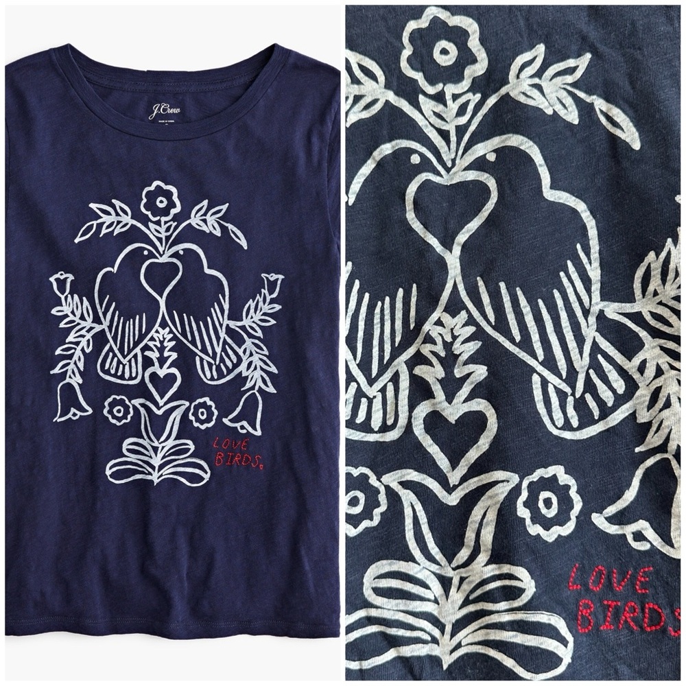 J Crew Love Birds Tee